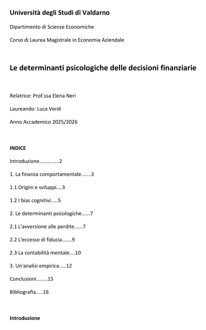 La tesi prima dell'impaginazione